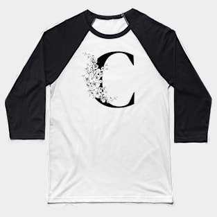 C alphabet Botanical cherry blossom sakura flowers Baseball T-Shirt